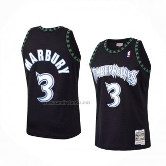 Camiseta Minnesota Timberwolves Stephon Marbury #3 Mitchell & Ness 1997-98 Negro