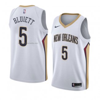 Camiseta New Orleans Pelicans Trevon Bluiett #5 Association 2017-18 Blanco