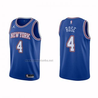 Camiseta New York Knicks Derrick Rose #4 Statement 2020-21 Azul