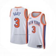 Camiseta New York Knicks Josh Hart #3 Ciudad 2024-25 Blanco