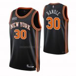 Camiseta New York Knicks Julius Randl #30 Ciudad 2021-22 Negro