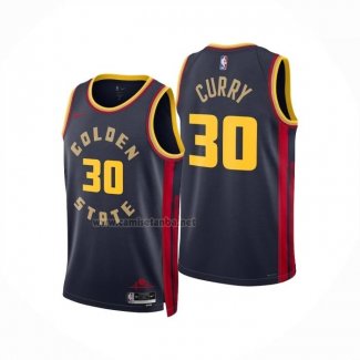 Camiseta Nino Golden State Warriors Stephen Curry NO 30 Ciudad 2024-25 Azul