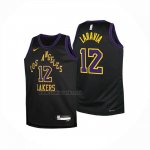 Camiseta Nino Los Angeles Lakers Jake LaRavia NO 12 Ciudad 2025-26 Negro