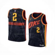 Camiseta Nino Oklahoma City Thunder Shai-Gilgeous Alexander NO 2 Ciudad 2023-24 Negro