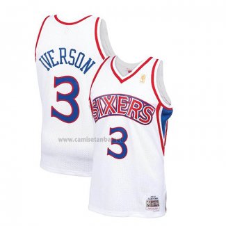 Camiseta Nino Philadelphia 76ers Allen Iverson #3 Mitchell & Ness 1996-97 Blanco