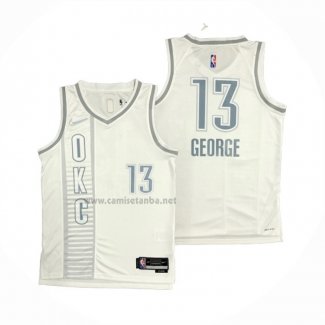 Camiseta Oklahoma City Thunder Paul George #13 Ciudad 2021-22 Blanco