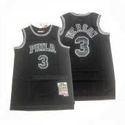 Camiseta Philadelphia 76ers Allen Iverson NO 3 Mitchell & Ness 1997-98 Negro1