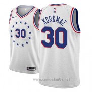 Camiseta Philadelphia 76ers Furkan Korkmaz #30 Earned 2018-19 Gris