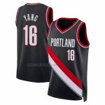 Camiseta Portland Trail Blazers Hansen Yang NO 16 Icon 2024-25 Negro