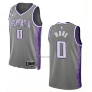 Camiseta Sacramento Kings Malik Monk #0 Ciudad 2022-23 Gris