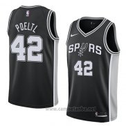 Camiseta San Antonio Spurs Jakob Poeltl #42 Icon 2018 Negro