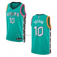 Camiseta San Antonio Spurs Jeremy Sochan #10 Ciudad 2022-23 Verde
