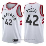 Camiseta Toronto Raptors Jakob Poeltl #42 Association 2017-18 Blanco