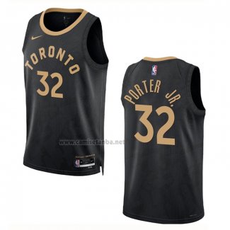 Camiseta Toronto Raptors Otto Porter JR. #32 Ciudad 2022-23 Negro