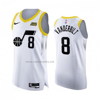 Camiseta Utah Jazz Jarred Vanderbilt #8 Association Autentico 2022-23 Blanco