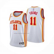 Camiseta Atlanta Hawks Trae Young NO 11 Association 2024-25 Blanco