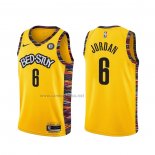 Camiseta Brooklyn Nets Deandre Jordan #6 Ciudad 2020-21 Amarillo