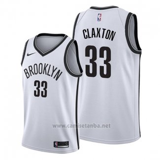 Camiseta Brooklyn Nets Nicolas Claxton #33 Association 2019-20 Blanco