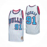 Camiseta Chicago Bulls Dennis Rodman NO 91 Mitchell & Ness 1996-97 Blanco