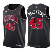 Camiseta Chicago Bulls Denzel Valentine #45 Statement 2017-18 Negro