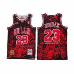 Camiseta Chicago Bulls Michael Jordan NO 23 Mitchell & Ness 1995-96 Negro Rojo
