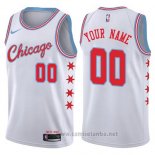 Camiseta Chicago Bulls Personalizada 17-18 Blanco