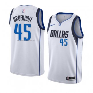 Camiseta Dallas Mavericks Ryan Broekhoff #45 Association 2018-19 Blanco