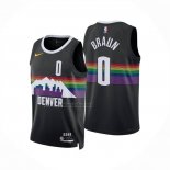 Camiseta Denver Nuggets Christian Braun NO 0 Ciudad 2025-26 Negro