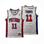 Camiseta Detroit Pistons Isiah Thomas NO 11 Mitchell & Ness 1988-89 Blanco