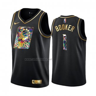 Camiseta Golden Edition Phoenix Suns Devin Booker #1 2021-22 Negro