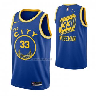 Camiseta Golden State Warriors James Wiseman #33 Hardwood Classics 2020 Azul