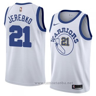 Camiseta Golden State Warriors Jonas Jerebko #21 Hardwood Classic 2018-19 Blanco