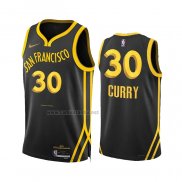 Camiseta Golden State Warriors Stephen Curry #30 Ciudad 2023-24 Negro