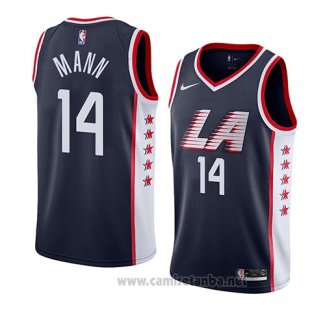 Camiseta Los Angeles Clippers Terance Mann #14 Ciudad 2019 Azul