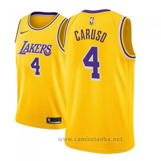 Camiseta Los Angeles Lakers Alex Caruso #4 Icon 2018-19 Oro