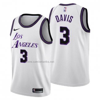 Camiseta Los Angeles Lakers Anthony Davis #3 Ciudad 2022-23 Blanco