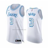 Camiseta Los Angeles Lakers Anthony Davis #3 Ciudad Autentico 2020-21 Blanco