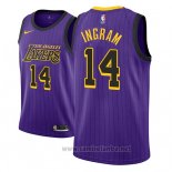 Camiseta Los Angeles Lakers Brandon Ingram #14 Ciudad 2018 Violeta