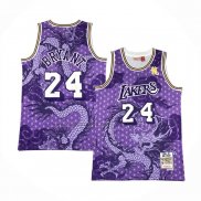 Camiseta Los Angeles Lakers Kobe Bryant #24 Asian Heritage Throwback 1996-97 Violeta