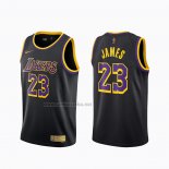 Camiseta Los Angeles Lakers LeBron James #24 Earned 2020-21 Negro