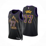 Camiseta Los Angeles Lakers Luka Doncic NO 77 Ciudad 2025-26 Negro
