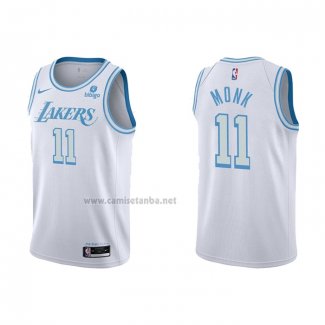 Camiseta Los Angeles Lakers Malik Monk #11 Ciudad 2021-22 Blanco