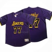 Camiseta Manga Corta Los Angeles Lakers Luka Doncic NO 77 Violeta