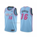 Camiseta Miami Heat James Johnson #16 Ciudad 2019-20 Azul