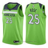 Camiseta Minnesota Timberwolves Derrick Rose #25 Statement 2017-18 Verde