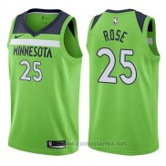 Camiseta Minnesota Timberwolves Derrick Rose #25 Statement 2017-18 Verde