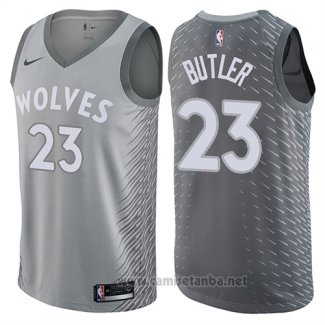 Camiseta Minnesota Timberwolves Jimmy Butler #23 Ciudad Gris