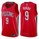 Camiseta New Orleans Pelicans Rajon Rondo #9 Statement 2017-18 Rojo