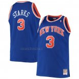 Camiseta New York Knicks John Starks #3 Mitchell & Ness Hardwood Classics Azul