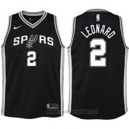 Camiseta Nino San Antonio Spurs Kawhi Leonard #2 2017-18 Negro